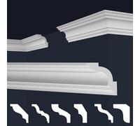 MARBET DESIGN moulures XPS polystyrène blanc - moulures de plafond finition plafond moulures E - (2 mètres / 1 moulure E-14)