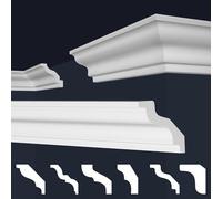 MARBET DESIGN moulures XPS polystyrène blanc - moulures de plafond moulures d'angle moulures décoratives moulures E - (30 mètres / 15 moulures E-8)