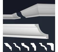 MARBET DESIGN moulures XPS polystyrène blanc - moulures de plafond moulures de finition de plafond moulures E - (40 mètres / 20 moulures E-26)