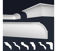 MARBET DESIGN moulures XPS polystyrène blanc - moulures de plafond moulures de finition de plafond moulures E - (40 mètres / 20 moulures E-13)
