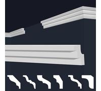 MARBET DESIGN moulures XPS polystyrène blanc - moulures de plafond stuc moulures de plafond polystyrène E - (40 mètres / 20 moulures E-17)