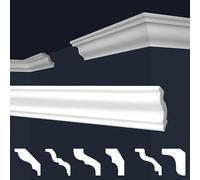 MARBET DESIGN moulures XPS polystyrène blanc - moulures de plafond stuc moulures de plafond polystyrène E - (20 mètres / 10 moulures E-5)