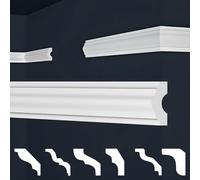 MARBET DESIGN moulures XPS polystyrène blanc - moulures murales décoration murale moulures plates moulures E - (228 mètres / 1 paquet E-18)