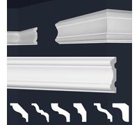 MARBET DESIGN moulures XPS polystyrène blanc - moulures murales profil plat moulures E - (20 mètres / 10 moulures E-30)