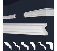 MARBET DESIGN plinthes XPS polystyrène blanc - plinthes murales bordure plinthes polystyrène E - (50 mètres / 25 plinthes E-19)
