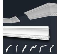 Marbet moulures de plafond blanc paquet d'économie en polystyrène EPS - moulures à motifs, design traditionnel - (2 mètres B-07) moulure décorative moulure d'angle