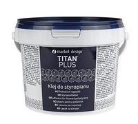 Marbet Titan Plus Colle pour polystyrène pour moulures en stuc Fixation d'éléments décoratifs en polystyrène Sans solvant Recouvrable Élastique Seau de 1 kg