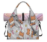 Marbl Fox Sac de sport avec compartiment à chaussures Motif renard Sac fourre-tout pour la gym, le yoga, les voyages, couleur, L, Sac de voyage