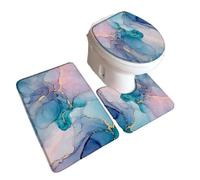 Marble Bath Mat Set Pattern Home Carpet Bathroom Decor Floor Rugs Toilet Lid Cover Tapis De Bain Assortis(Type3-3pcs Set)