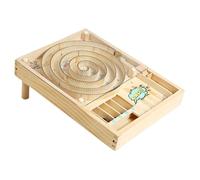 Marble Board Game - 2-4 Player Wood Tabletop Marble Toy | Pinball Style Game with Fun Design, Wooden Board Games with Compact Size for Adults Kids Birthday Christmas New Year Preschool Kindergarten