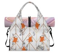 Marble Fox Sac de sport amusant avec compartiment à chaussures Marbre Art Weekend Sac fourre-tout pour salle de sport, yoga, voyage, couleur, L, Sac de voyage