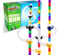 Marble Genius Marble Run Pipes & Spheres Accessoires Ensemble complémentaire - 10 pièces au Total (4 tuyaux, 1 sphère de Rampe, 1 sphère alternée, 1 sphère Droite et 3 sphères de Tube)