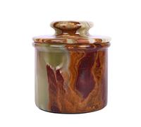 Marble Hives Beurrier avec couvercle - Pot à beurre parfait - Bol à beurre classique - Élégant gardien de beurre français - Marbre naturel entièrement fabriqué à la main (vert onyx, 5)