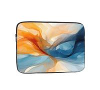 Marble Line - Housse pour ordinateur portable de 12 pouces - Sac pour ordinateur portable en marbre bleu et orange - Sac de transport résistant à l'eau et aux chocs pour ordinateur portable