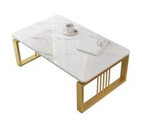 Marble Low Table Modern Light Luxury Tatami Bay Window Small Coffee Table Simple Metal Table Leg Desk Living Room Dining Table White 80cm (White 90cm)