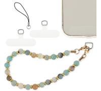 Marble Pearl Phone Strap With Tab Fastener Detachable Wrist Strap Mobile Phone Strap For Women For Most Cell Phones,Stone,Alloy.
