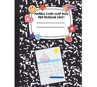 marble primary story comp book red baseline 100ct: Composition Notebook k-2 with Dotted Midline and Picture Space, Handwriting Paper perfect for back ... Ruled, Marble Cover, gift for girls,boy,kids