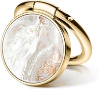 Marble Ring Stand Cell Phone Holder, Metal Kickstand Magnetic Car Mount Holder Compatible With Iphone 16 Pro Max/15 Plus/14/13/12, Galaxy S24/S23 (Pearlescent/Gold)