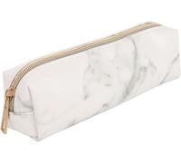 Marble Texture Pencil Case Pencil Case Pen Holder Slim Marble Beauty Travel Cosmetic Bag School Pencil Case Marble Cosmetic Bag Pu Bag For Teen Girls And Women (White)