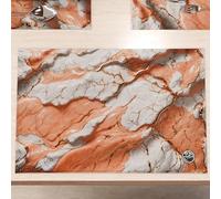 MARBLELIZED Lot de 2 Sets de Table américains lavables en Tissu Effet marbre poudré (30 x 45 cm) - Élégant, idéal pour Le Petit-déjeuner, Le déjeuner et Le dîner, idée Cadeau, 100% fabriquée en