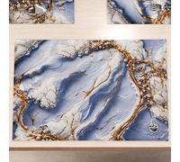 MARBLELIZED Lot de 2 Sets de Table en Tissu Effet marbre Lilas (30 x 45 cm) - élégants, Parfaits pour Le Petit-déjeuner, Le déjeuner et Le dîner, idée Cadeau, 100% fabriqué en Italie