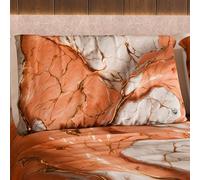 MARBLELIZED Lot de 2 taies d'oreiller de lit, 50 x 80 cm, imprimées, taies d'oreiller, 2 taies d'oreiller élégantes, Effet marbre Poudre, idée Cadeau, 100% fabriquée en Italie