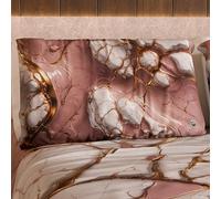 MARBLELIZED Lot de 2 taies d'oreiller pour lit 50 x 80 cm imprimées avant/arrière, taies d'oreiller, 2 taies d'oreiller élégantes effet marbre mauve, idée cadeau, 100 % fabriquée en Italie