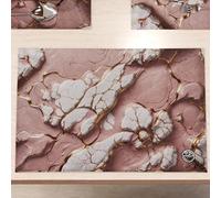 MARBLELIZED Lot de 6 Sets de Table en Tissu Effet marbre Mauve (30 x 45 cm) - élégants, Parfaits pour Le Petit-déjeuner, Le déjeuner et Le dîner, idée Cadeau, 100% fabriqué en Italie