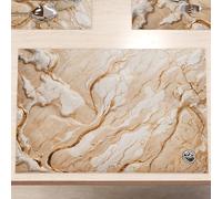 MARBLELIZED - Sets de Table américains lavables en Tissu Effet marbre Beige, Lot de 2 (30 x 45 cm) - Élégant, idéal pour Le Petit-déjeuner, Le déjeuner et Le dîner, idée Cadeau, 100% fabriqué en