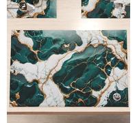 MARBLELIZED - Sets de Table américains lavables en Tissu Effet marbre Octane - Lot de 6 (30 x 45 cm) - Élégant, idéal pour Le Petit-déjeuner, Le déjeuner et Le dîner, idée Cadeau, 100% fabriqué en