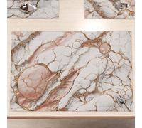 MARBLELIZED - Sets de Table américains lavables en Tissu Effet marbre Rose, Lot de 6 (30 x 45 cm) - Élégant, idéal pour Le Petit-déjeuner, Le déjeuner et Le dîner, idée Cadeau, 100% fabriqué en