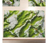 MARBLELIZED - Sets de Table américains lavables en Tissu Effet marbre Vert, Lot de 2 (30 x 45 cm) - Élégant, idéal pour Le Petit-déjeuner, Le déjeuner et Le dîner, idée Cadeau, 100% fabriqué en