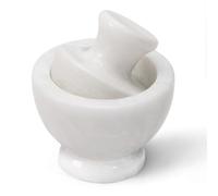 Marblous Krafts Mortier et pilon en marbre blanc de 11,4 cm pour accessoires de cuisine, pilon et bol à mortier