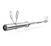 Marbo Sport - Haltère Olympique 180 cm, poignée moletée pour prise sûre, collier à ressort inclus, diamètre 50 mm, charge maximale 320 kg, acier robuste, barre longue - UF-G180-OLI-CH