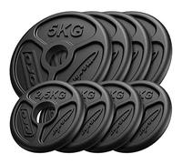 Marbo Sport - Set de Poids - Poids pour Barre - Set Olympique en Fonte pour Entraînement Sûr et Précis, Capacité Maximale sur la Barre - 30 kg - 4 x 5 kg + 4 x 2,5 kg
