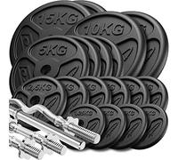 Marbo Sport Set d'haltères renforcés et de Poids Minces 113 kg