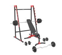 Marbo Sport Set MH24 126KG KIER G 2.0 | banc de musculation réglable + support d'haltères + jeu d'haltères / plaques de poids 83 kg