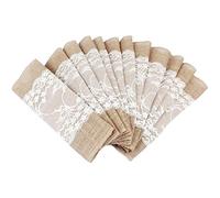 MARBRE 12 pcs Chemin de Table en Toile de Jute avec Dentelle Hesse Jute Tissu Rouleau Pays Table Ruban décoration de Table pour la Noce Rustique, fête célébration, Restaurants (12 '' x 108 '')