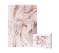 Marbre Abstrait Liquide avec Texture éclaboussée de Paillettes Or Rose,Puzzle Familial en Bois de 300 pièces pour Adultes et Adolescents