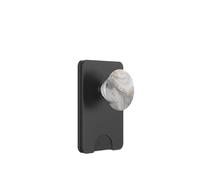 Marbre Blanc avec Motif doré et Bleu PopSockets PopWallet pour MagSafe