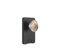 Marbre Blanc avec Motif doré et Bleu PopSockets PopWallet pour MagSafe