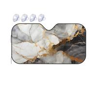 Marbre Blanc Gris Voiture Pare-Soleil Isolation Thermique Couverture Pare Brise Universelle Voiture Housses De Soleils pour SUV Voitures Berlines 70x130cm