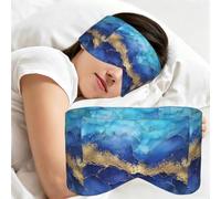 Marbre bleu abstrait or, Masque de sommeil pour la maison, les voyages et le travail posté, couvrant entièrement les yeux et bloquant la lumière