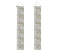 Marbre brossé blanc, gris, argent, or nacré, Décorations pour fête de remise de diplômes - Bannière de bienvenue à suspendre au porche, pour l'intérieur et l'extérieur