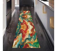 Marbre Coloré Tapis de Cuisine Devant Evier Antidérapant Lavable 60 x 180 cm, Art Moderne Abstrait Tapis de Passage, Carpet pour Chambre à Coucher Descente de lit Salon Interieur