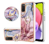 Marbre Coque Silicone Doux pour Samsung Galaxy A03s Housse Flexible TPU Back Cover Etui Caoutchouc Gel Cas Ultra Mince Rose Electroplate Frame Bumper Cristal de protection pour Samsung Galaxy A03s