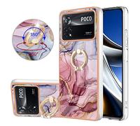 Marbre Coque Silicone Doux pour Xiaomi POCO X4 PRO 5G Housse Flexible TPU Back Cover Etui Caoutchouc Gel Cas Ultra Mince Rose Electroplate Frame Bumper Cristal de protection pour Xiaomi POCO X4 PRO 5G