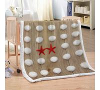 MARBRE Couverture étoile De Mer 100x130cm Chaude Douce Moelleuse Microfibre Sherpa Couverture Polaire 3D Coquille Blanket pour Lit Canapé La Chambre Coucher Voyages(Image11-19)