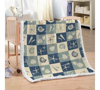 MARBRE Couverture étoile De Mer 100x130cm Chaude Douce Moelleuse Microfibre Sherpa Couverture Polaire 3D Conque Blanket pour Lit Canapé La Chambre Coucher Voyages(Image6-8)