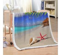 MARBRE Couverture étoile De Mer 150x200cm Chaude Douce Moelleuse Microfibre Sherpa Couverture Polaire 3D Conque Blanket pour Lit Canapé La Chambre Coucher Voyages(Image11-16)